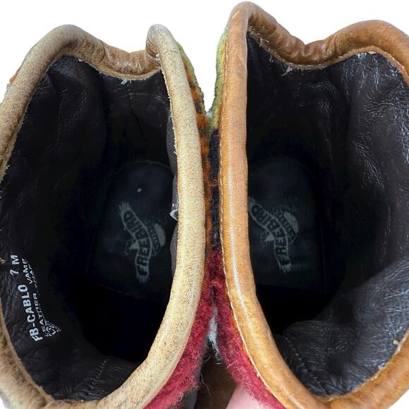 Freebird By Steven Carlo Ankle Boots Size 7 Southwestern Tapestry Brown Leather - Picture 5 of 10